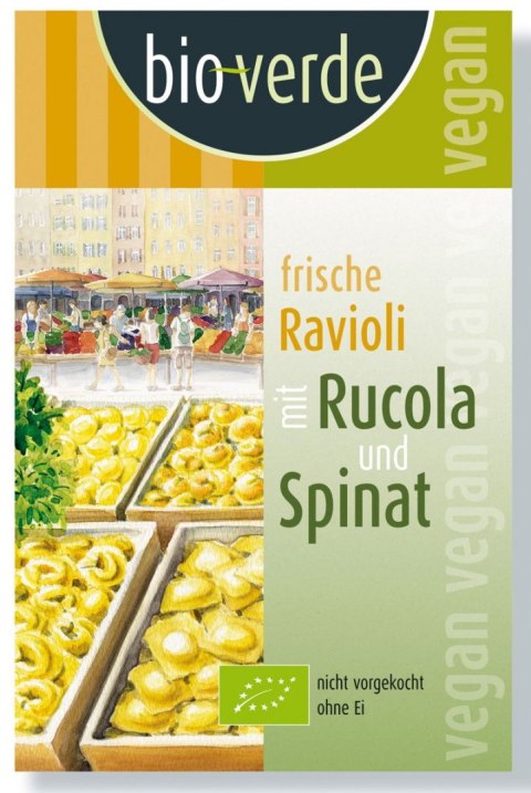 RAVIOLI ŚWIEŻE Z RUKOLĄ I SZPINAKIEM BIO 250 g - BIO VERDE BIO VERDE (oliwki, sery, makarony, przystawki)