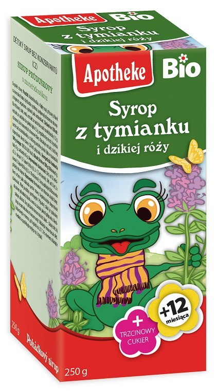 SYROP DLA DZIECI Z TYMIANKU I DZIKIEJ RÓŻY OD 1 ROKU BIO 250 g - APOTHEKE APOTHEKE (herbatki dla dzieci, dorosłych, błonnik