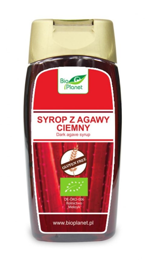 SYROP Z AGAWY CIEMNY BEZGLUTENOWY BIO 350 g (250 ml) - BIO PLANET BIO PLANET - seria CZERWONA (cukry, syropy)