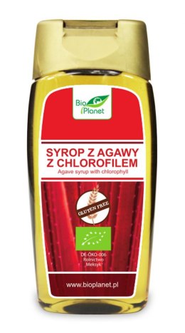 SYROP Z AGAWY Z CHLOROFILEM BEZGLUTENOWY BIO 350 g (250 ml) - BIO PLANET BIO PLANET - seria CZERWONA (cukry, syropy)