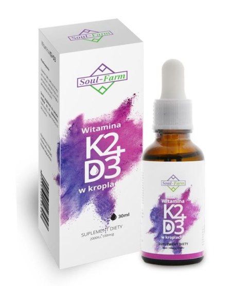 WITAMINA K2 MK7 + D3 FORTE W KROPLACH 30 ml - SOUL FARM SOUL FARM (witaminy i ekstrakty)