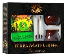 ZESTAW DLA DWOJGA YERBA MATE BIO 400 g, 2 x MATERO (LOSOWY WZÓR), 2 x BOMBILLA - ORGANIC MATE GREEN ORGANIC MATE GREEN (yerba mate)