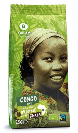 KAWA ZIARNISTA ARABICA 100 % Z OKOLIC JEZIORA KIVU FAIR TADE BIO 250 g - OXFAM OXFAM FAIR TRADE (FT) (kawy i inne produkty FT)