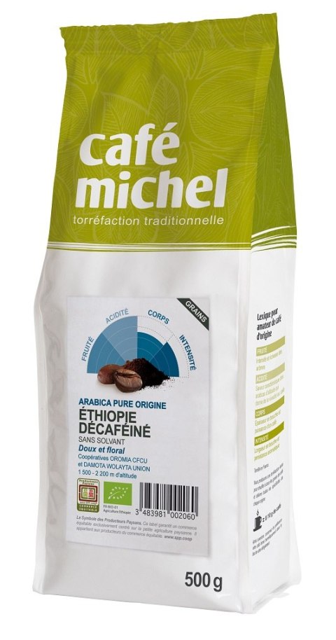 KAWA ZIARNISTA BEZKOFEINOWA ARABICA 100 % ETIOPIA FAIR TRADE BIO 500 g - CAFE MICHEL CAFE MICHEL (kawy)