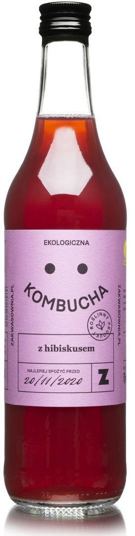 KOMBUCHA Z HIBISKUSEM BIO 500 ml - DELIKATNA DELIKATNA (kombucha, kimchi, zakwas)