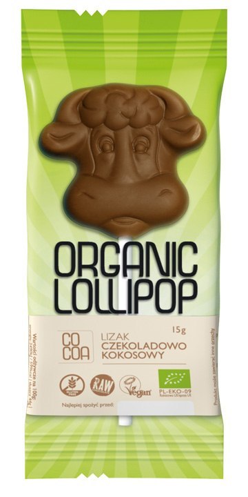 LIZAK CZEKOLADOWO - KOKOSOWY BEZGLUTENOWY BIO 15 g - COCOA COCOA (czekolady i bakalie w surowej czekoladzie)