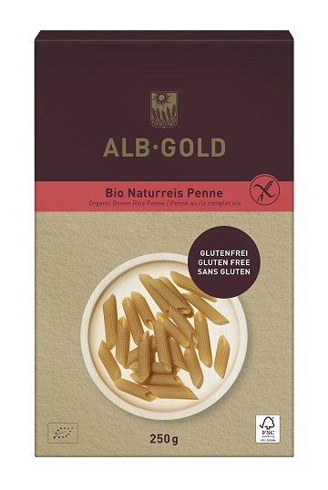 MAKARON (RYŻOWY RAZOWY) PENNE BEZGLUTENOWY BIO 250 g - ALB GOLD ALB-GOLD (makarony)