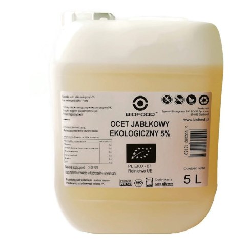 OCET JABŁKOWY 5 % NIEFILTROWANY BIO 5 L - HORECA (BIO FOOD) HORECA - pozostałe