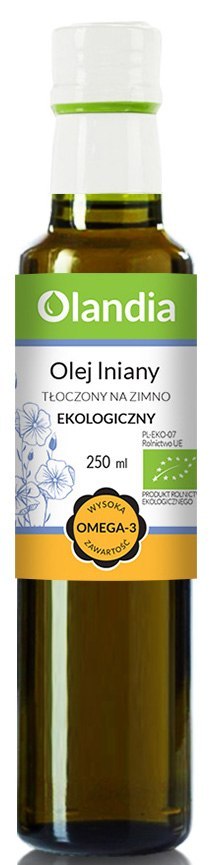 OLEJ LNIANY TŁOCZONY NA ZIMNO BIO 250 ml - OLANDIA OLANDIA (oleje)