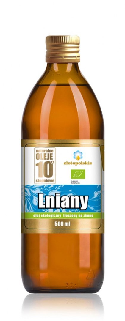 OLEJ LNIANY TŁOCZONY NA ZIMNO BIO 500 ml - ZŁOTO POLSKIE ZŁOTO POLSKIE (oleje)