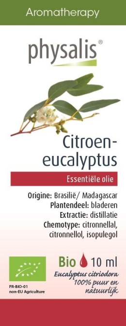 OLEJEK ETERYCZNY EUKALIPTUS CYTRYNOWY BIO 10 ml - PHYSALIS PHYSALIS (olejki eteryczne, suplementy)