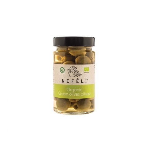 OLIWKI ZIELONE BEZ PESTEK W ZALEWIE BIO 295 g (140 g) - NEFELI NEFELI (oliwki)