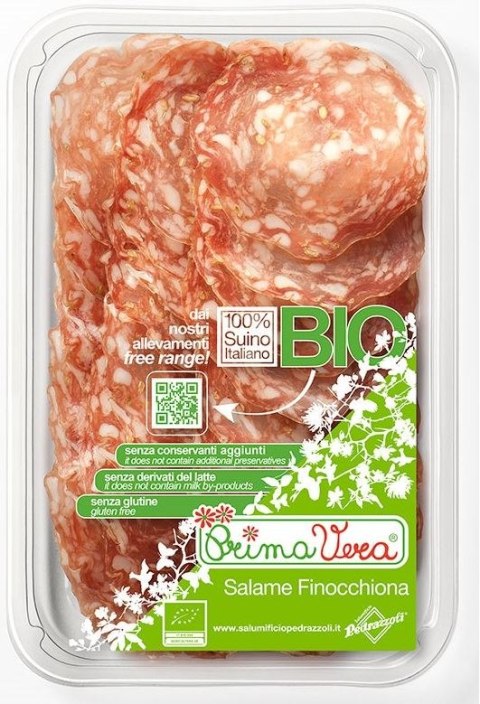 SALAMI Z FENKUŁEM DOJRZEWAJĄCE (FINOCCHIONA) PLASTRY BEZGLUTENOWE BIO 70 g - PRIMAVERA PRIMAVERA (wędliny wieprzowe)