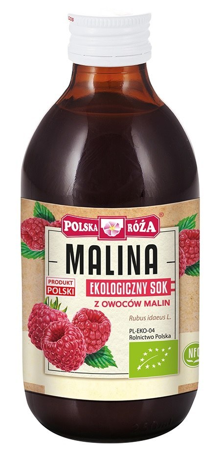 SOK Z MALIN NFC BIO 250 ml - POLSKA RÓŻA POLSKA RÓŻA (soki owocowe, syropy, shoty)