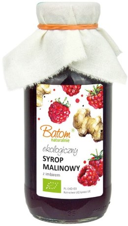 SYROP MALINOWY Z IMBIREM BIO 330 ml - BATOM BATOM (oleje, soki, sole kąpielowe)