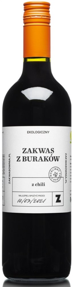 ZAKWAS Z BURAKÓW Z CHILI BIO 700 ml - DELIKATNA DELIKATNA (kombucha, kimchi, zakwas)