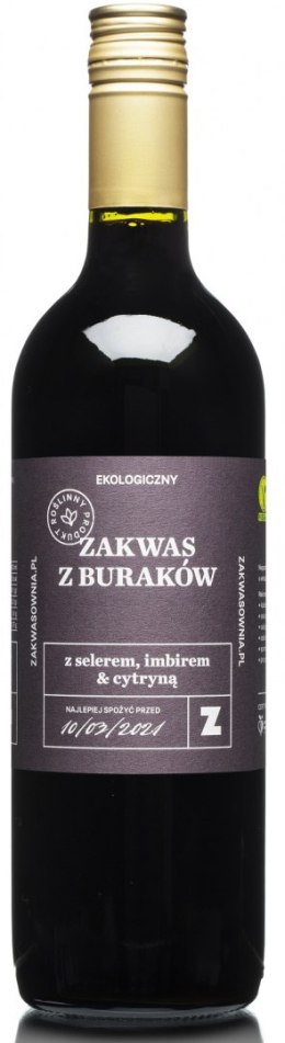 ZAKWAS Z BURAKÓW Z SELEREM, IMBIREM I CYTRYNĄ BIO 700 ml - DELIKATNA DELIKATNA (kombucha, kimchi, zakwas)