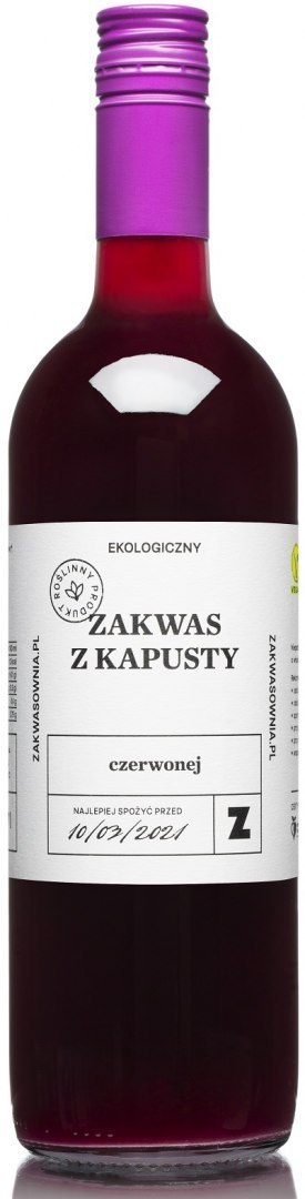 ZAKWAS Z KAPUSTY CZERWONEJ BIO 700 ml - DELIKATNA DELIKATNA (kombucha, kimchi, zakwas)