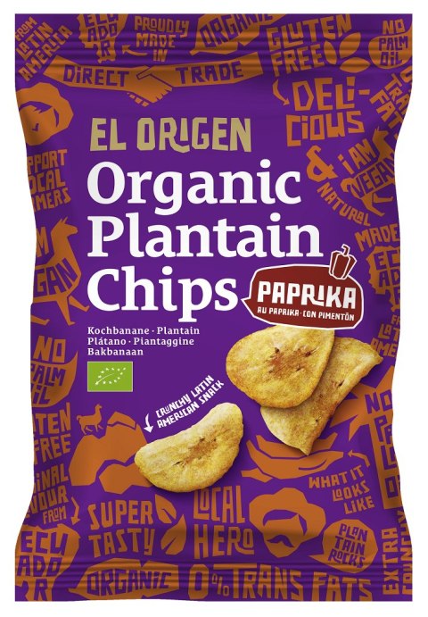 CHIPSY Z PLANTANA PAPRYKOWE BEZGLUTENOWE BIO 80 g - EL ORIGEN EL ORIGEN (chipsy)