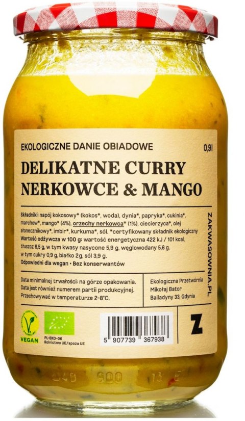 CURRY DELIKATNE Z MANGO I ORZECHAMI NERKOWCA BIO 900 ml - DELIKATNA (ZAKWASOWNIA) DELIKATNA (Zakwasownia)