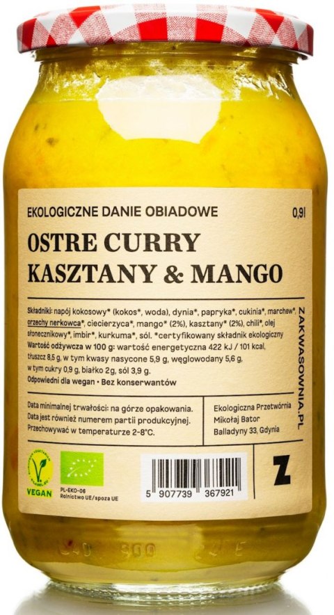 CURRY OSTRE Z MANGO I KASZTANAMI BIO 900 ml - DELIKATNA (ZAKWASOWNIA) DELIKATNA (Zakwasownia)