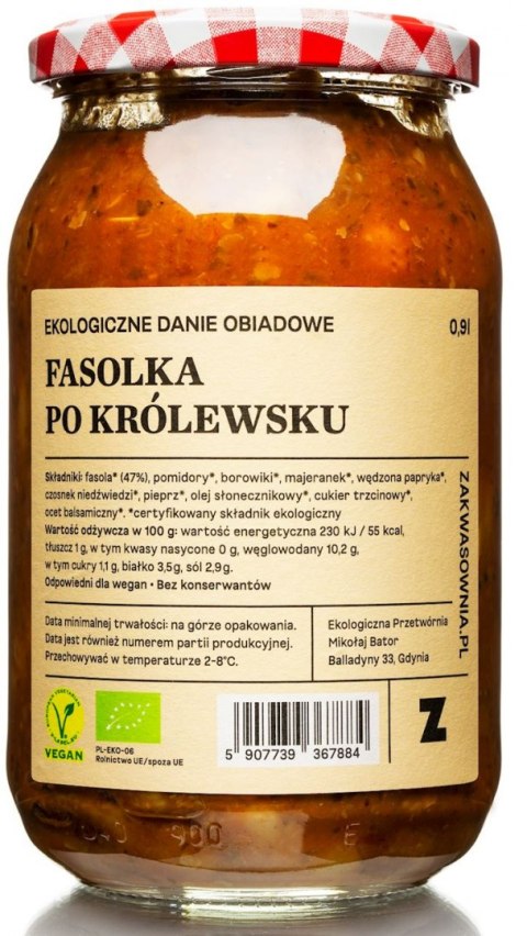 FASOLKA PO KRÓLEWSKU Z BOROWIKAMI BIO 900 ml - DELIKATNA DELIKATNA (kombucha, kimchi, zakwas)