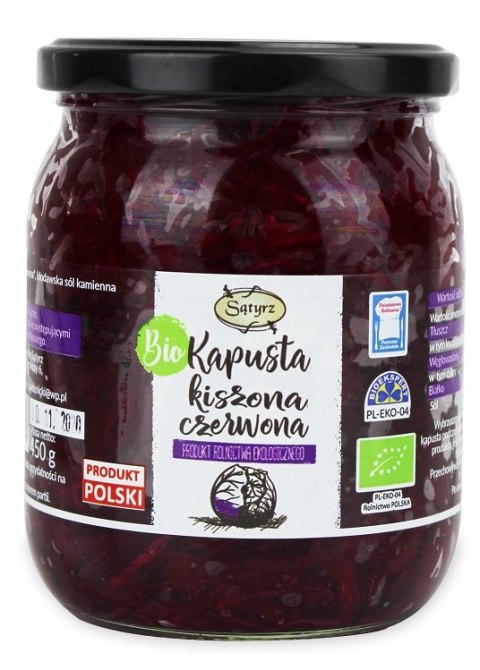 KAPUSTA CZERWONA KISZONA BIO 450 g - SĄTYRZ SĄTYRZ (warzywa kiszone)