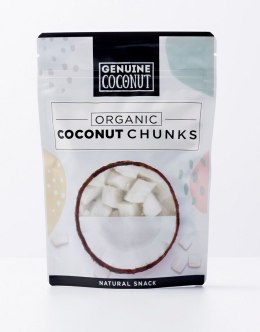 KOKOS KAWAŁKI ŚWIEŻE BEZGLUTENOWE BIO 100 g - GENUINE COCONUT GENUINE COCONUT (kokosy świeże do picia)