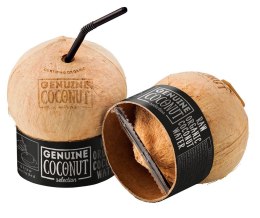 KOKOS BIO Z ZAWLECZKĄ I SŁOMKĄ (około 0,50 kg) - GENUINE COCONUT GENUINE COCONUT (kokosy świeże do picia)