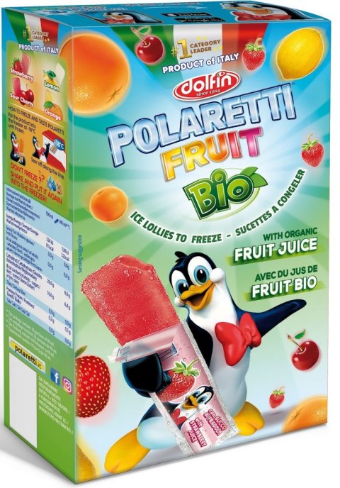 LODY WODNE DO ZAMROŻENIA BIO (10 x 40 ml) 400 ml - POLARETTI FRUIT (DOLFIN) DOLFIN (lody do zamrożenia)