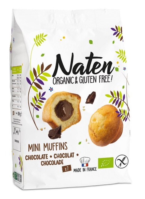 MUFFINKI MINI Z NADZIENIEM ORZECHOWO - KAKAOWYM BEZGLUTENOWE BIO 200 g - NATEN NATEN (ciastka bezglutenowe)