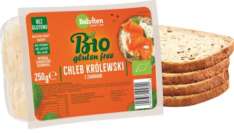 CHLEB KRÓLEWSKI Z ZIARNAMI KROJONY BEZGLUTENOWY BIO 250 g - BALVITEN BALVITEN (chleby, mieszanki do wypieku)