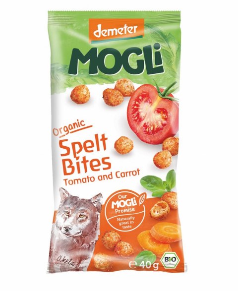 CHRUPKI ORKISZOWE POMIDOROWO - MARCHEWKOWE DEMETER BIO 40 g - MOGLI MOGLI (musy owocowe, przekąski)