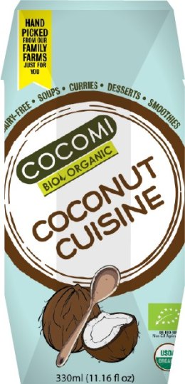 COCONUT MILK - NAPÓJ KOKOSOWY BEZ GUMY GUAR (17 % TŁUSZCZU) BIO 330 ml - COCOMI COCOMI (wody kokosowe, oleje kokosowe, śmietanki)