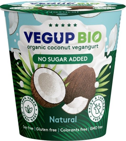 PRODUKT KOKOSOWY NATURALNY BEZ DODATKU CUKRÓW BEZGLUTENOWY VEGANGURT BIO 140 g - VEGUP BIO VEGUP BIO (desery kokosowe)