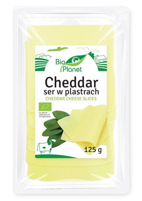 SER CHEDDAR W PLASTRACH BIO 125 g - BIO PLANET BIO PLANET - CHŁODNICZE