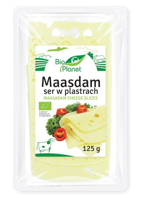 SER MAASDAM W PLASTRACH BIO 125 g - BIO PLANET BIO PLANET - CHŁODNICZE