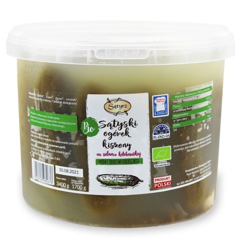 OGÓRKI KISZONE SĄTYSKIE BIO 3,4 kg (1,7 kg) (WIADERKO) - SĄTYRZ SĄTYRZ (warzywa kiszone)