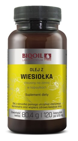 OLEJ Z WIESIOŁKA TŁOCZONY NA ZIMNO (670 mg) 120 KAPSUŁEK - BIOOIL BIOOIL (oleje i oliwy)