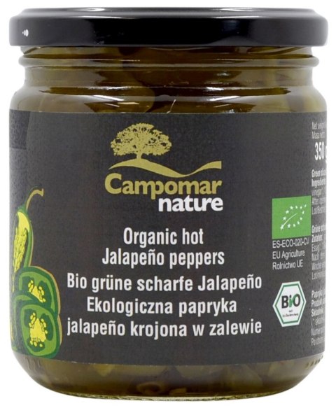 PAPRYKA JALAPENO ZIELONA KROJONA W ZALEWIE BIO 350 g (130 g) - CAMPOMAR NATURE CAMPOMAR NATURE (oliwki, oliwa, miód)