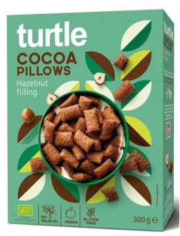 PODUSZKI RYŻOWE Z KREMEM ORZECHOWO - KAKAOWYM BEZGLUTENOWE BIO 300 g - TURTLE TURTLE (owsianki, płatki)