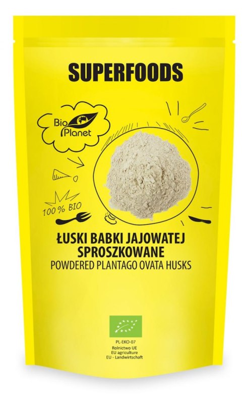 ŁUSKI BABKI JAJOWATEJ SPROSZKOWANE (BŁONNIK) BIO 150 g - BIO PLANET BIO PLANET - seria SUPERFOODS