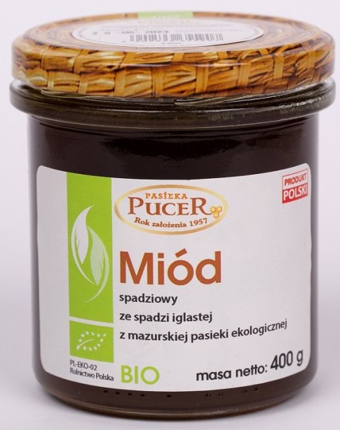 MIÓD SPADZIOWY ZE SPADZI IGLASTEJ BIO 400 g - PASIEKA PUCER PASIEKA PUCER (miody)