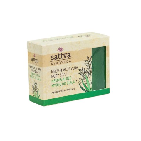 MYDŁO W KOSTCE DO CIAŁA NEEM I ALOES 125 g - SATTVA (AYURVEDA) SATTVA (kadzidła, kosmetyki)