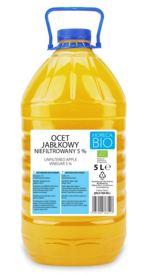 OCET JABŁKOWY 5 % NIEFILTROWANY BIO 5 L - HORECA HORECA - pozostałe