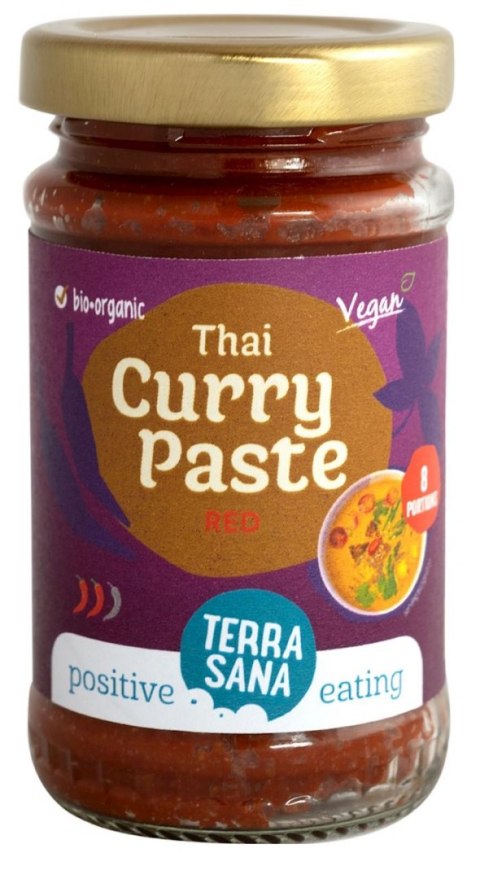 PASTA TAJSKA CZERWONE CURRY BIO 120 g - TERRASANA TERRASANA (kremy, makarony, sosy sojowe, inne)