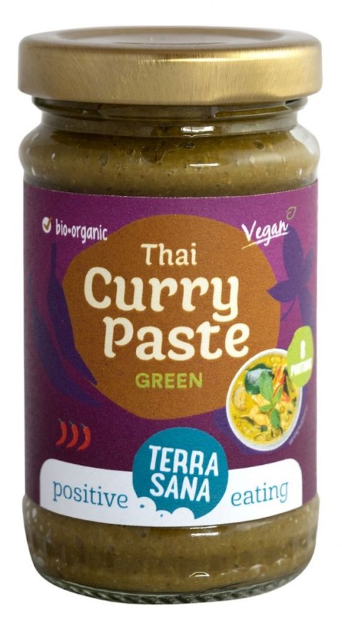 PASTA TAJSKA ZIELONE CURRY BIO 120 g - TERRASANA TERRASANA (kremy, makarony, sosy sojowe, inne)