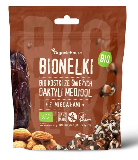 KOSTKI DAKTYLOWE Z MIGDAŁAMI BEZGLUTENOWE BIO 50 g - ORGANICHOUSE (BIONELKI) ORGANICHOUSE (bionelki, daktyle, kremy daktylowe)