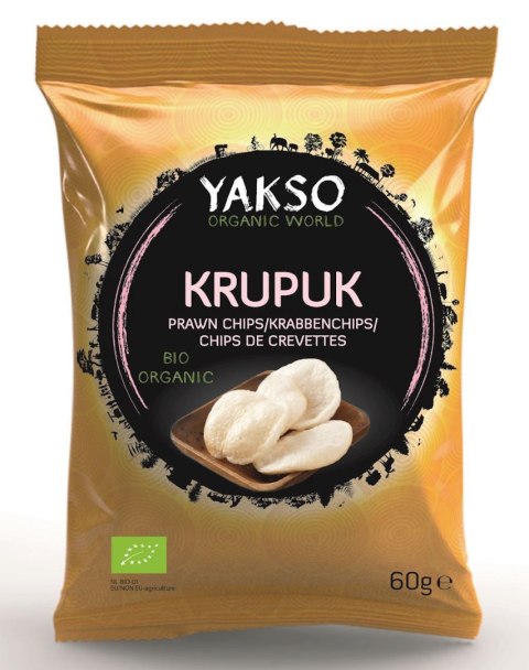 PRAŻYNKI KREWETKOWE (KRUPUK) BIO 60 g - YAKSO YAKSO (sosy sojowe, prażynki)