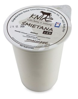 ŚMIETANA 18 % BIO 400 ml - EKO KNIAŹ (NA ZAMÓWIENIE) EKO KNIAŹ (nabiał z mleka krowiego)